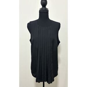 Michael Michael Kors Black Sleeveless Pleated Front Blouse Top Women’s Medium